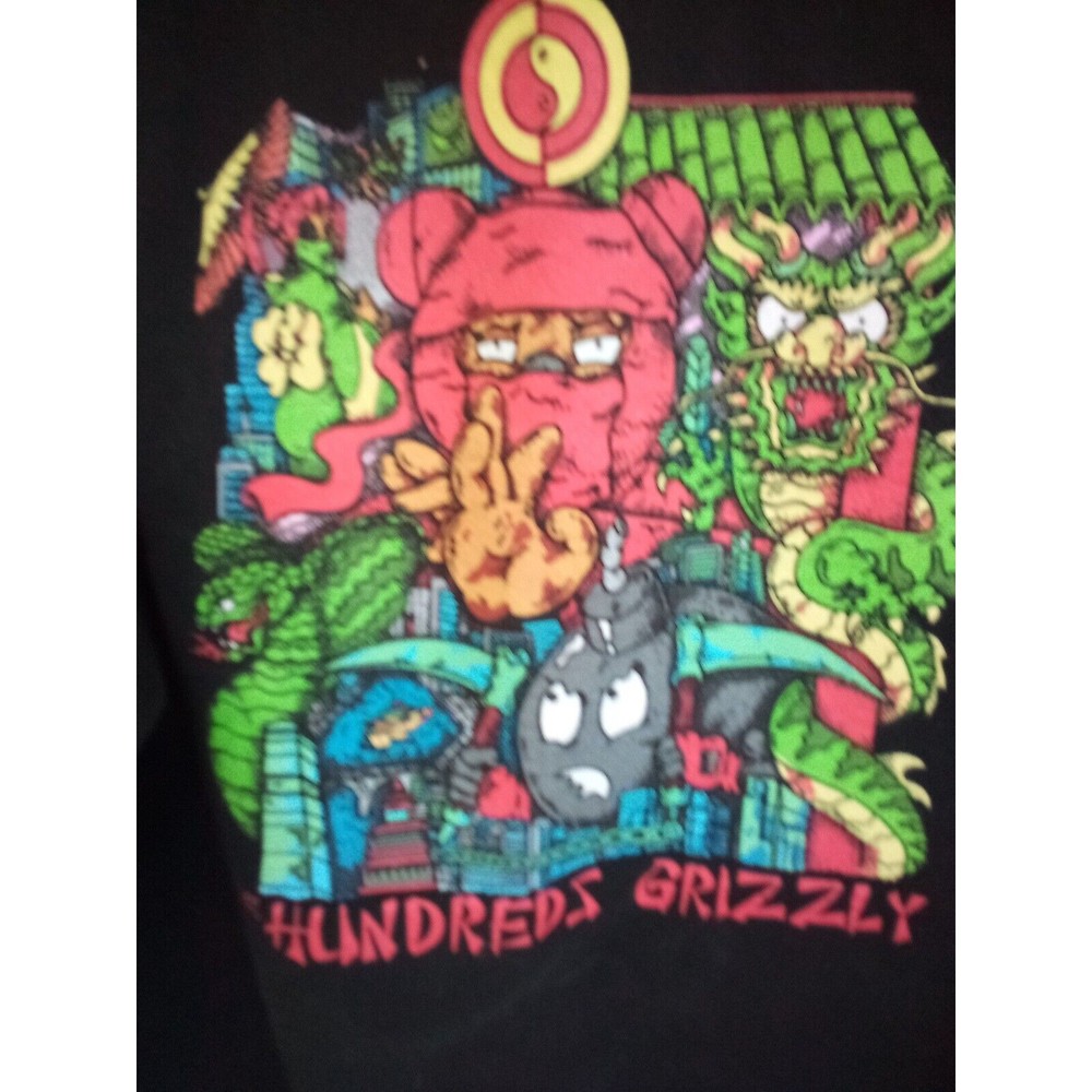 KC Ortiz for The Hundreds X Grizzly Mens Medium Black Hoodie Awesome Shape. - Picture 3 of 6